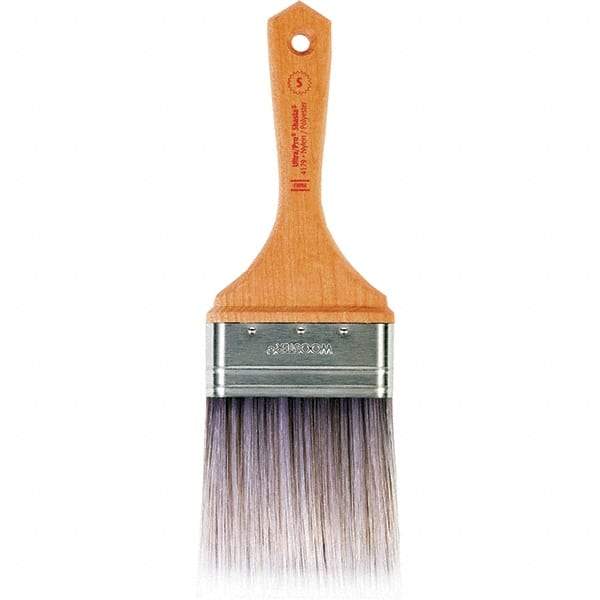 Wooster Brush - 3" Flat Nylon/Polyester Varnish Brush - 3-7/16" Bristle Length, 5-1/2" Maple Beavertail Handle - Apex Tool & Supply