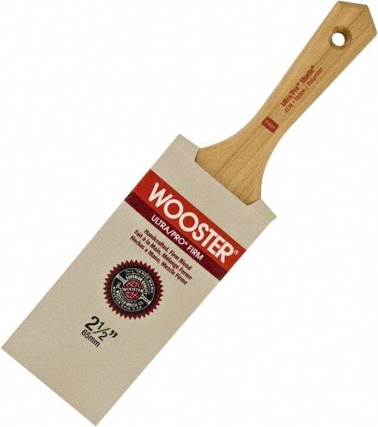Wooster Brush - 3-1/2" Flat Nylon/Polyester Varnish Brush - 3-11/16" Bristle Length, 5-1/2" Maple Beavertail Handle - Apex Tool & Supply