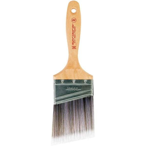 Wooster Brush - 3" Angled Nylon/Polyester Varnish Brush - 3-3/16" Bristle Length, 6-1/2" Maple Beavertail Handle - Apex Tool & Supply