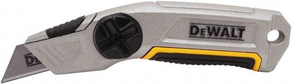 DeWALT - Fixed Utility Knife - 2-1/2" Bi-Metal Blade, Yellow & Silver Metal Handle, 1 Blade Included - Apex Tool & Supply