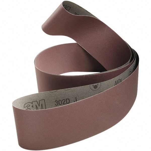 3M - 2" Wide x 132" OAL, 220 Grit, Aluminum Oxide Abrasive Belt - Aluminum Oxide, Coated, Cloth Backing, Series 302D - Apex Tool & Supply