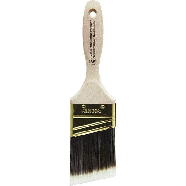 Wooster Brush - 2-1/2" Angled Nylon/Polyester Varnish Brush - 2-15/16" Bristle Length, 5-5/8" Plastic Beavertail Handle - Apex Tool & Supply