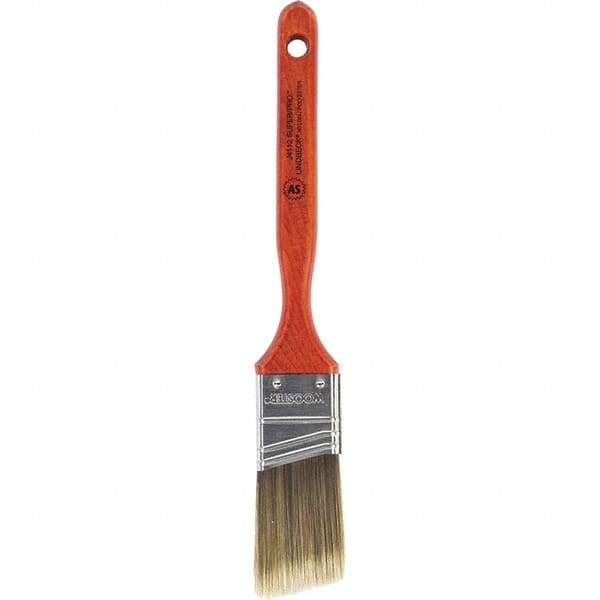 Wooster Brush - 1-1/2" Angled Nylon/Polyester Sash Brush - 2-7/16" Bristle Length, 7-3/16" Wood Fluted Handle - Apex Tool & Supply