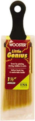 Wooster Brush - 1-1/2" Flat Synthetic General Purpose Paint Brush - 2-3/16" Bristle Length, 2-1/2" Plastic Short Handle - Apex Tool & Supply