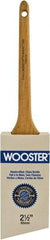 Wooster Brush - 2-1/2" Angled Hog Sash Brush - 2-7/16" Bristle Length, 8" Maple Rattail Handle - Apex Tool & Supply