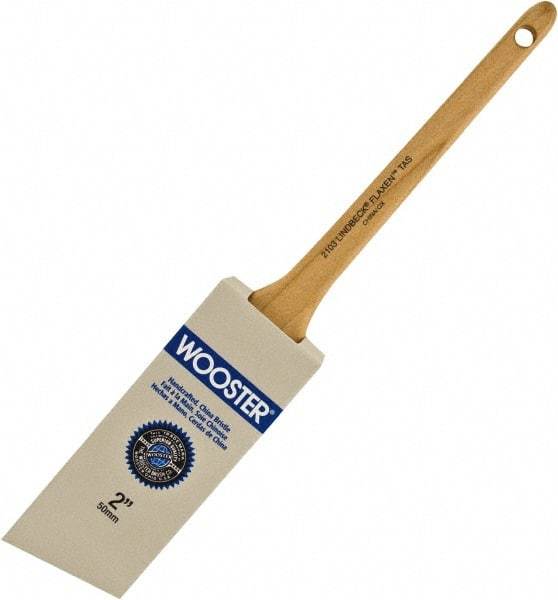 Wooster Brush - 2" Angled Hog Sash Brush - 2-3/16" Bristle Length, 8" Maple Rattail Handle - Apex Tool & Supply