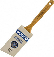 Wooster Brush - 2-1/2" Angled Hog Sash Brush - 2-11/16" Bristle Length, 7-7/8" Maple Fluted Handle - Apex Tool & Supply