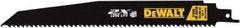 DeWALT - 9" Long x 1" Thick, High Speed Steel Reciprocating Saw Blade - Tapered Profile, 6 TPI, Toothed Edge, Universal Shank - Apex Tool & Supply