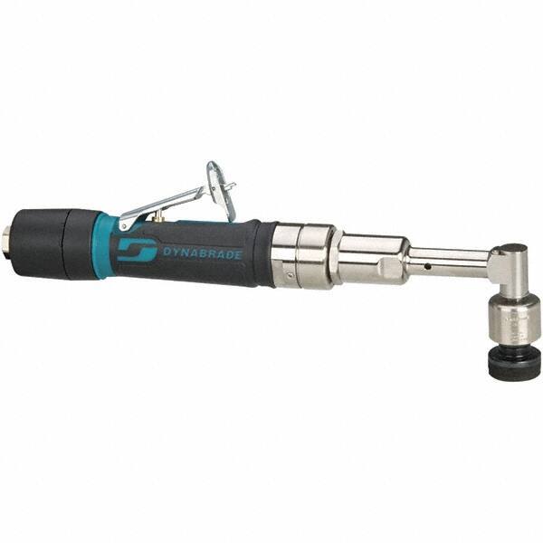 Dynabrade - 3,200 OPM, 26 CFM Air Consumption, 90 psi Air Pressure, Right Angle Air Orbital Sander - Round Pad, Adhesive/PSA Backing, 1/4 NPT Inlet - Apex Tool & Supply