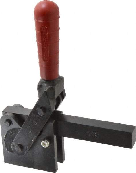 De-Sta-Co - 2,500 Lb Holding Capacity, Vertical Handle, Manual Hold Down Toggle Clamp - 129° Handle Movement, 199° Bar Opening, Solid Bar, Straight Base, Electro-Plated Zinc, Carbon Steel - Apex Tool & Supply