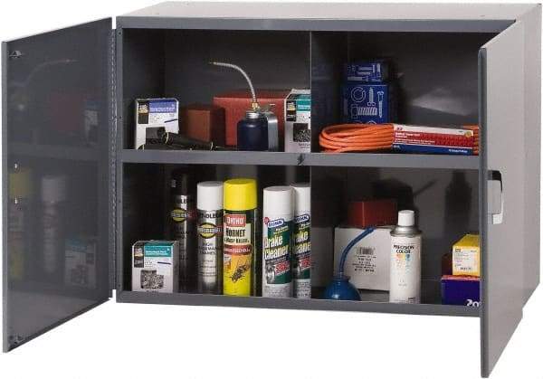 Durham - 1 Shelf Wall Storage Cabinet - Steel, 33-3/4" Wide x 12-7/8" Deep x 23-7/8" High, Gray - Apex Tool & Supply