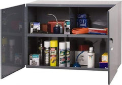 Durham - 1 Shelf Wall Storage Cabinet - Steel, 33-3/4" Wide x 12-7/8" Deep x 23-7/8" High, Gray - Apex Tool & Supply