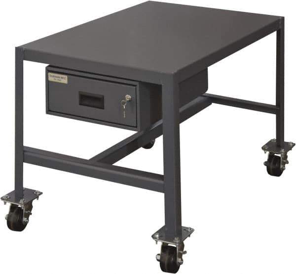 Durham - Machine Work Table with Drawer - Steel, Gray, 48" Long x 24" Deep x 18" High - Apex Tool & Supply