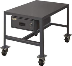 Durham - Machine Work Table with Drawer - Steel, Gray, 48" Long x 24" Deep x 36" High - Apex Tool & Supply