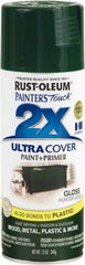 Rust-Oleum - Hunter Green, Gloss, Enamel Spray Paint - 8 to 12 Sq Ft per Can, 12 oz Container - Apex Tool & Supply