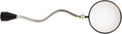 Mag-Mate - 14-1/2" OAL, Round Glass Inspection Mirror - 3-7/8" Diam, 10-1/2" Handle, 4-1/4" Collapsed Length, Flexible - Apex Tool & Supply