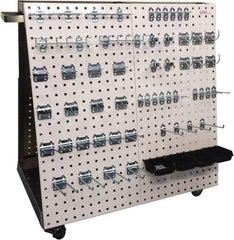 Triton - 21-1/4 Inches Wide x 39-1/4 Inches High x 36-3/4 Inches Deep A-Frame Double Sided Pegboard Tool Cart - 800 Lbs. Load Limit, Includes 56 Piece LocHook Assortment and 4 Plastic Bins - Apex Tool & Supply