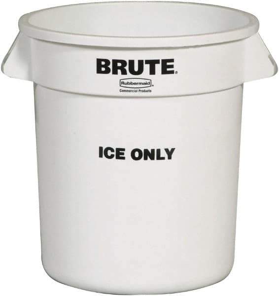 Rubbermaid - Round, White Polyethylene Food Storage Container - 17.1" High x 15.6" Wide - Apex Tool & Supply