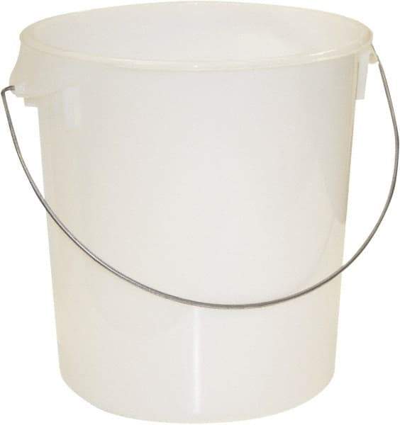 Rubbermaid - Round, White Polyethylene Food Storage Container - 14" High x 13.1" Wide - Apex Tool & Supply