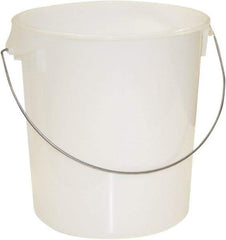 Rubbermaid - Round, White Polyethylene Food Storage Container - 14" High x 13.1" Wide - Apex Tool & Supply