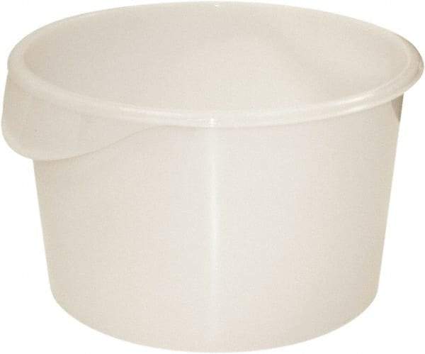 Rubbermaid - Round, White Polyethylene Food Storage Container - 8.1" High x 13.1" Wide - Apex Tool & Supply