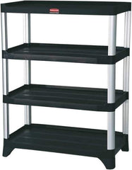Rubbermaid - 46" High x 20" Wide x 35" Deep, 4 Shelf Structural Plastic Open Shelving - Black, 800 Lb Capacity - Apex Tool & Supply