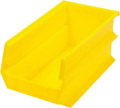 Triton - 14-3/4" Deep, Yellow Polypropylene Hopper Stacking Bin - 7" High x 8-1/4" Wide x 14-3/4" Long - Apex Tool & Supply