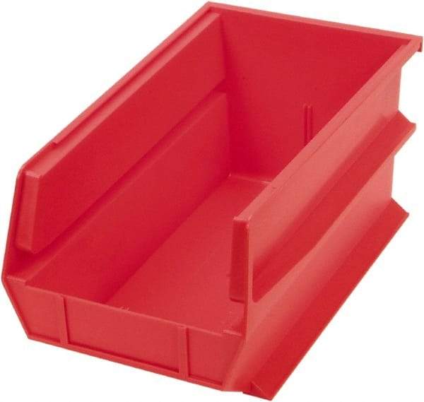 Triton - 14-3/4" Deep, Red Polypropylene Hopper Stacking Bin - 7" High x 8-1/4" Wide x 14-3/4" Long - Apex Tool & Supply
