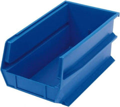 Triton - 14-3/4" Deep, Blue Polypropylene Hopper Stacking Bin - 7" High x 8-1/4" Wide x 14-3/4" Long - Apex Tool & Supply