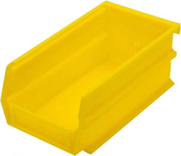 Triton - 7-3/8" Deep, Yellow Polypropylene Hopper Stacking Bin - 3" High x 4-1/8" Wide x 7-3/8" Long - Apex Tool & Supply