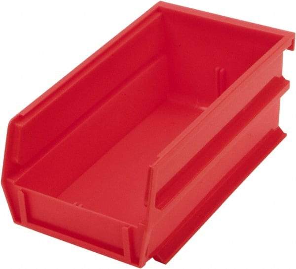 Triton - 7-3/8" Deep, Red Polypropylene Hopper Stacking Bin - 3" High x 4-1/8" Wide x 7-3/8" Long - Apex Tool & Supply