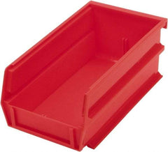 Triton - 7-3/8" Deep, Red Polypropylene Hopper Stacking Bin - 3" High x 4-1/8" Wide x 7-3/8" Long - Apex Tool & Supply