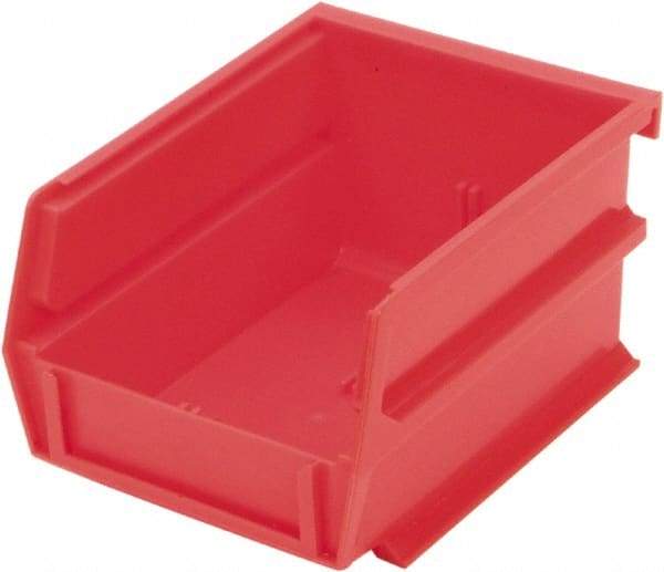 Triton - 5-3/8" Deep, Red Polypropylene Hopper Stacking Bin - 3" High x 4-1/8" Wide x 5-3/8" Long - Apex Tool & Supply