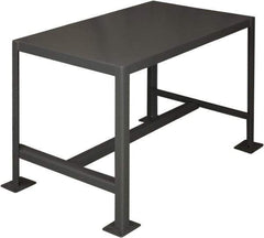 Durham - 48 Wide x 24" Deep x 42" High, Steel Machine Work Table - Flat Top, Rounded Edge, Fixed Legs, Gray - Apex Tool & Supply