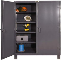 Durham - 8 Shelf Locking Storage Cabinet - Steel, 60" Wide x 24" Deep x 78" High, Gray - Apex Tool & Supply