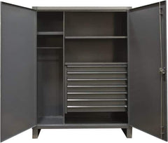 Durham - 3 Shelf Combination Storage Cabinet - Steel, 36" Wide x 24" Deep x 78" High, Gray - Apex Tool & Supply