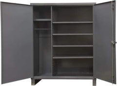 Durham - 5 Shelf Combination Storage Cabinet - Steel, 36" Wide x 24" Deep x 78" High, Gray - Apex Tool & Supply