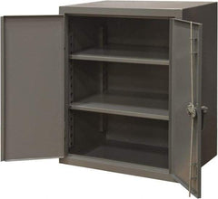 Durham - 2 Shelf Locking Storage Cabinet - Steel, 48" Wide x 24" Deep x 42" High, Gray - Apex Tool & Supply