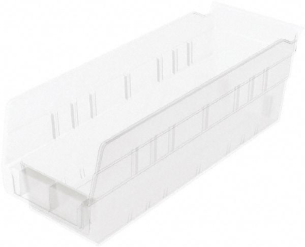 Akro-Mils - 11-5/8" Deep, Clear Hopper Shelf Bin - 4" High x 4-1/8" Wide x 11-5/8" Long - Apex Tool & Supply