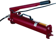 GKS - 2 Stage, 2" Piston Diam, 0.160 & 2.600 Cu In Per Stroke, Manual Hydraulic Pump - 152 Cu In Reservoir, 2-1/4" Piston Stroke, 435 psi First Stage, 7,542 psi Second Stage - Apex Tool & Supply