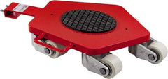 GKS - 13,200 Lb Capacity Steel Machine Dolly - 29.9" Long x 22.1" Wide x 4.6" High, 3.3" Wheels - Apex Tool & Supply