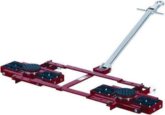 GKS - 26,400 Lb Capacity Steel Machine Dolly - 21.3" Long x 61.4" Wide x 4.3" High, 3.3" Wheels - Apex Tool & Supply