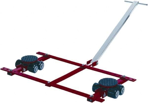 GKS - 13,200 Lb Capacity Steel Machine Dolly - 21.3" Long x 53.9" Wide x 4.3" High, 3.3" Wheels - Apex Tool & Supply
