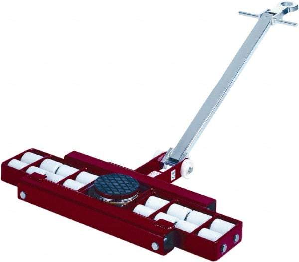 GKS - 39,600 Lb Capacity Steel Machine Dolly - 40.6" Long x 24.4" Wide x 4.3" High, 3.3" Wheels - Apex Tool & Supply