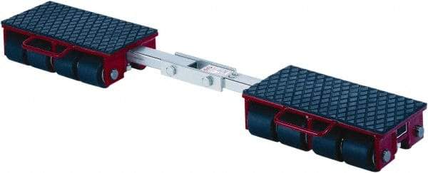 GKS - 26,400 Lb Capacity Steel Machine Dolly - 8.7" Long x 56.3" Wide x 4.3" High, 3.3" Wheels - Apex Tool & Supply