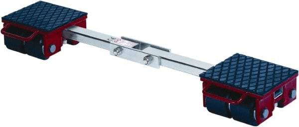 GKS - 13,200 Lb Capacity Steel Machine Dolly - 7.9" Long x 40.6" Wide x 4.3" High, 3.3" Wheels - Apex Tool & Supply