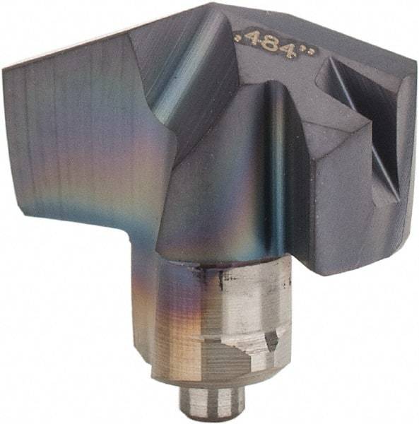Iscar - Series ICM, 12.29mm Diam Grade IC907 140° Replaceable Drill Tip - Carbide, TiAlN/TiN Finish, 12 Seat Size - Apex Tool & Supply