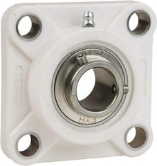 Value Collection - 1" ID, 3-3/4" OAL x 1-7/16" OAH 4-Bolt Flange Mounted Bearing - 1,764 Lb Static Cap, 3,147 Lb Dyn Cap, 2-3/4" Btw Mnt Hole Ctrs, 43/64" Base-to-Ctr Ht, Thermoplastic - Apex Tool & Supply