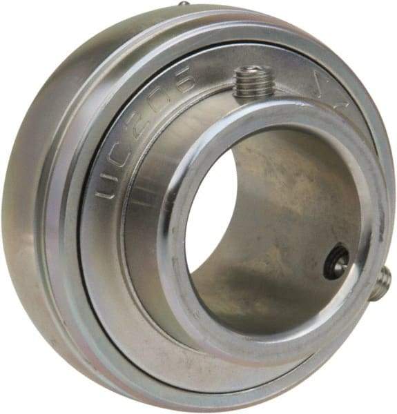Value Collection - 1-3/16" ID x 2.441" OD, 4,383 Lb Dynamic Capacity, Ball Bearing Insert Insert Bearing - Zinc Chromate Plated Steel Insert, 3/4" Race Width, 2,540 Lb Static Capacity - Apex Tool & Supply