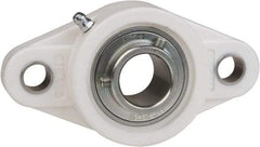 Value Collection - 1-1/4" ID, 6-15/32" OAL x 1-3/4" OAH 2-Bolt Flange Mounted Bearing - 3,462 Lb Static Cap, 5,777 Lb Dyn Cap, 5-1/8" Btw Mnt Hole Ctrs, 3/4" Base-to-Ctr Ht, Thermoplastic - Apex Tool & Supply